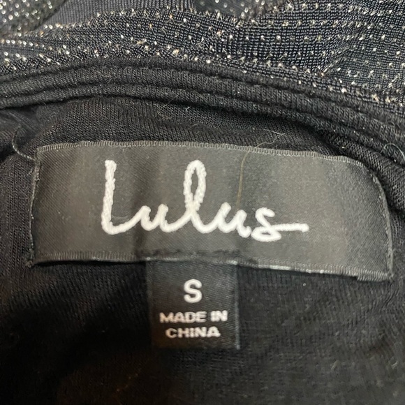 Lulus Gift of Love Black and Silver Backless Long Sleeve Bodycon Mini Dress - Picture 9 of 10